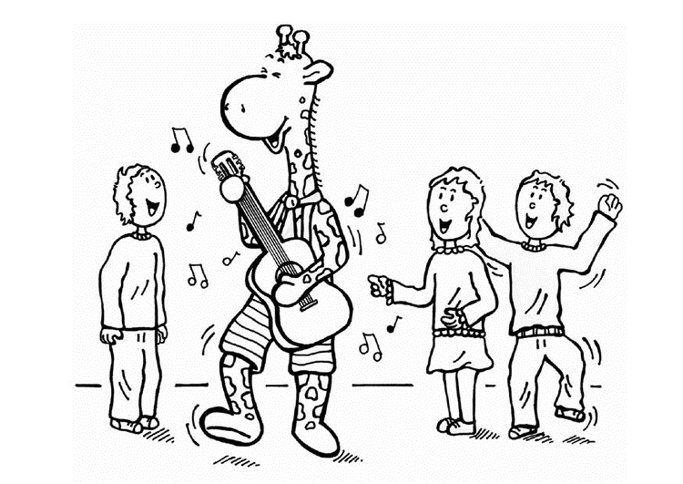 Giraffe Playing Guitar