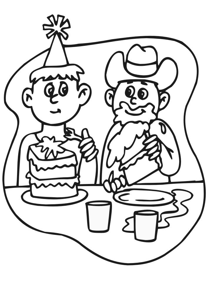 2 Niños Con Pastel De Cumpleaños