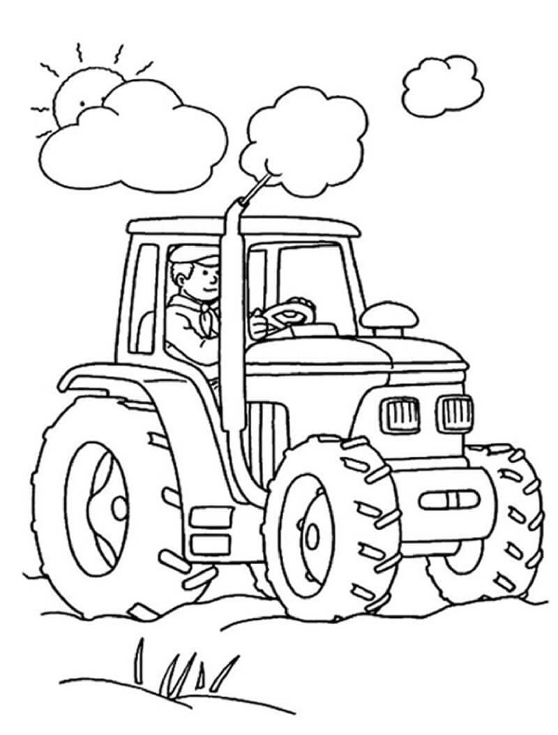 Agricultor Con Tractor