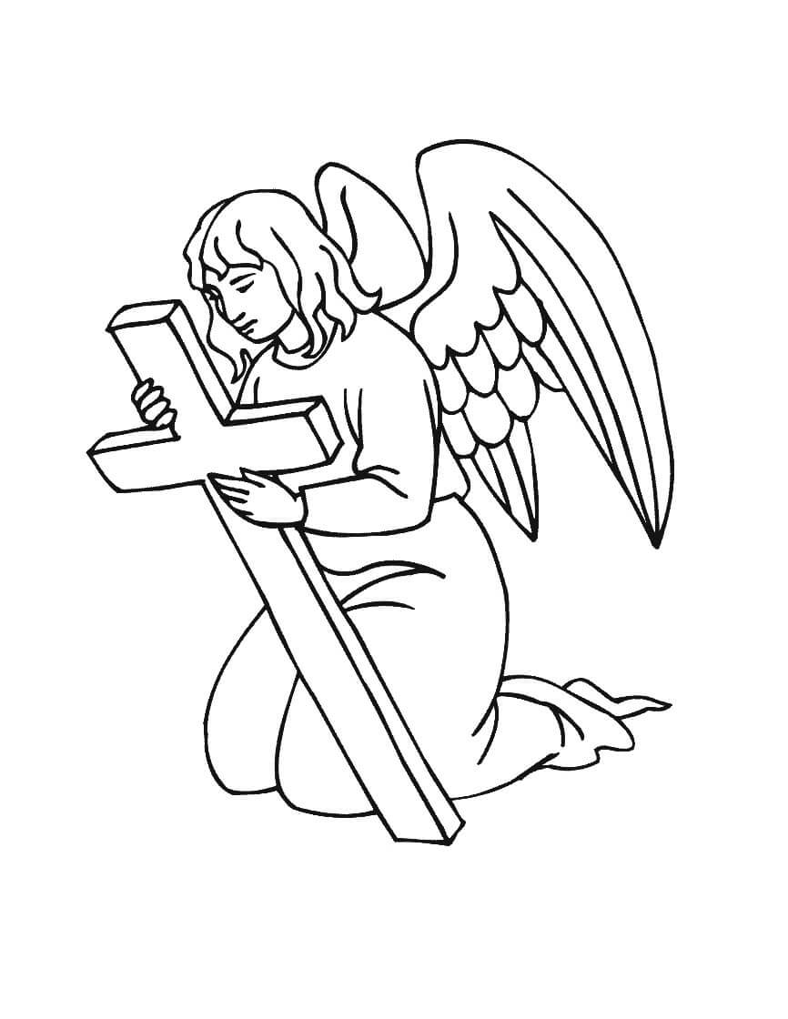 Ángel Sosteniendo una Cruz