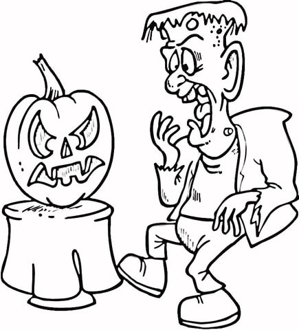 Asustar A Frankenstein Con Calabaza