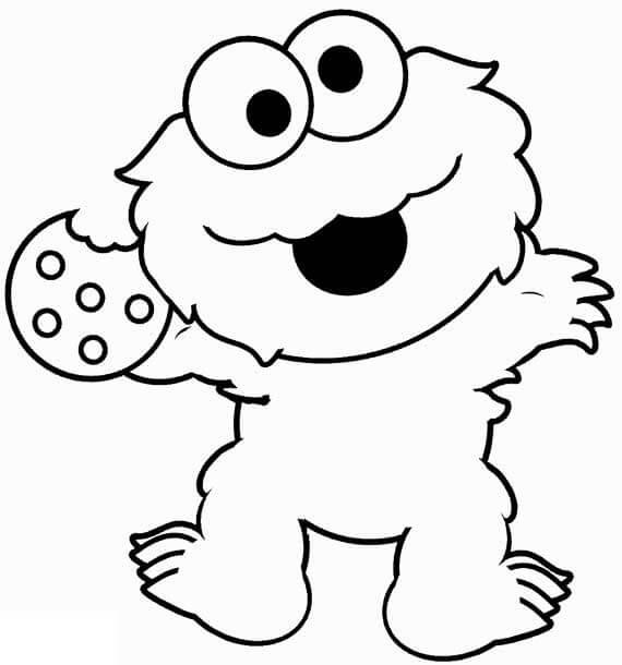 Bebé Elmo Sosteniendo una Galleta