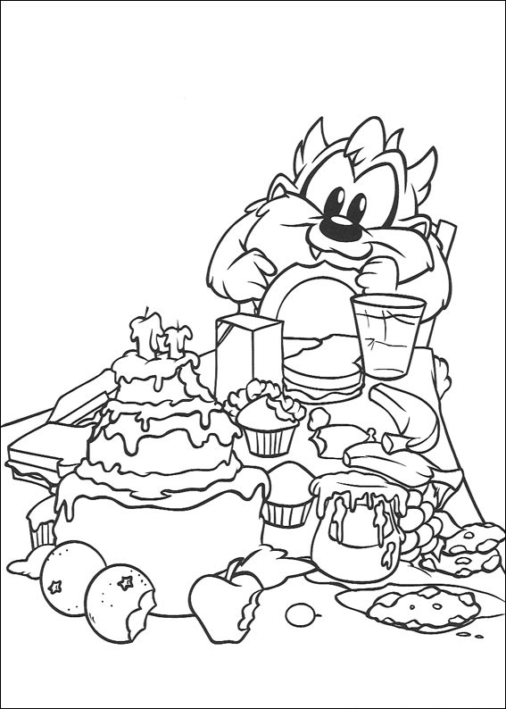 Bebé Taz comiendo
