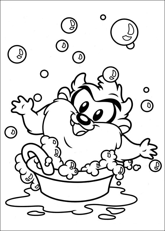 Bebé Taz Tomando Una Ducha