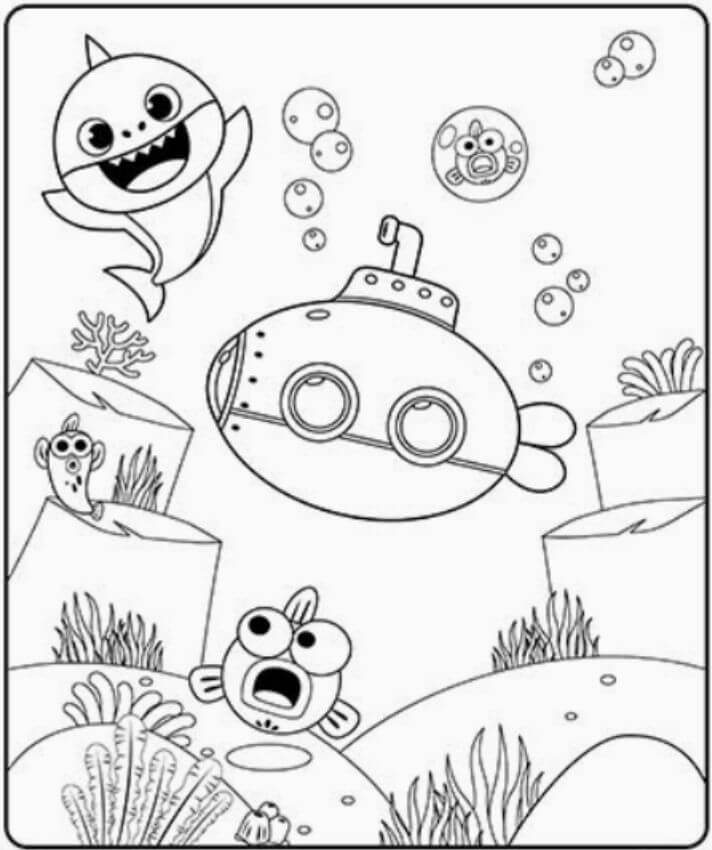 Bebé Tiburón con Submarino y Pinkfong