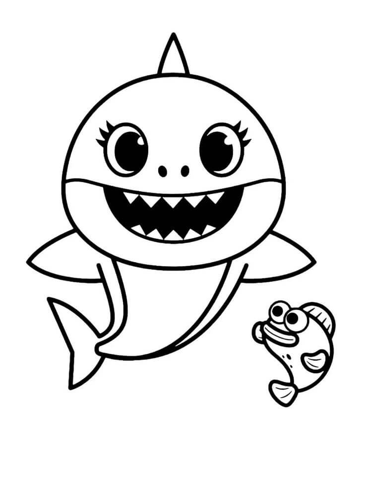 Bebé Tiburón Divertido con Peces