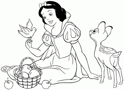 Blancanieves Sosteniendo una Rosa