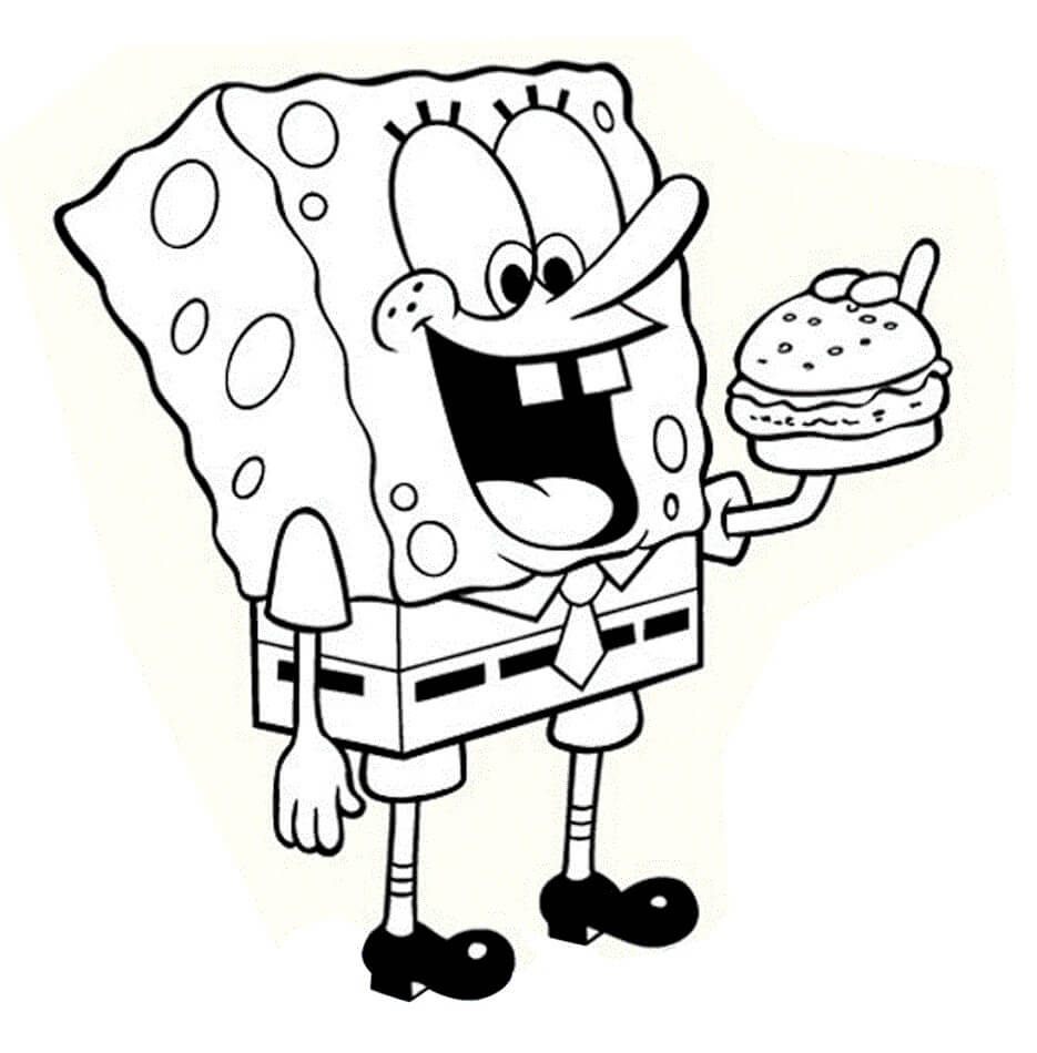 Bob Esponja Comiendo Hamburguesa