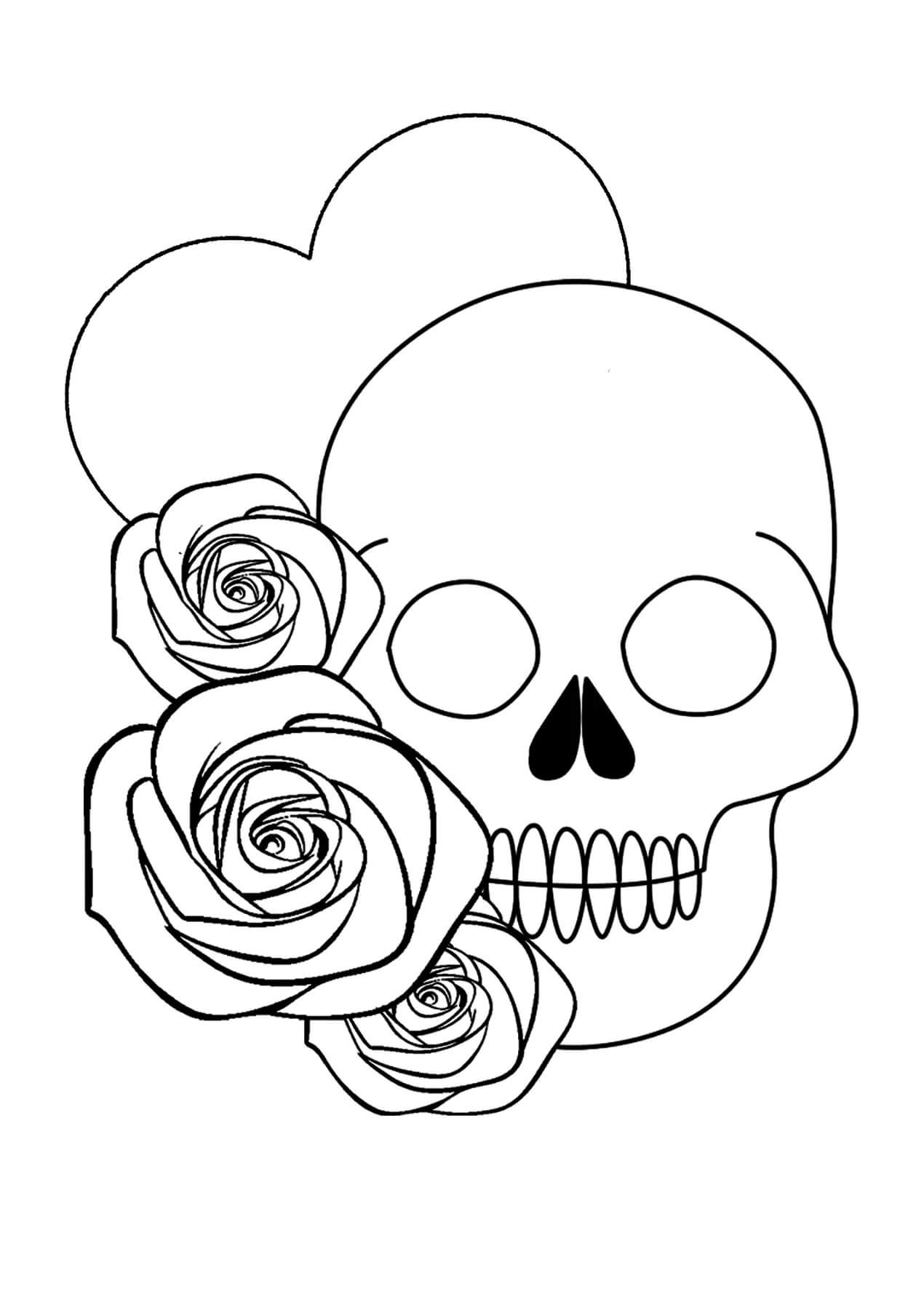 Calavera con Corazón y Rosas