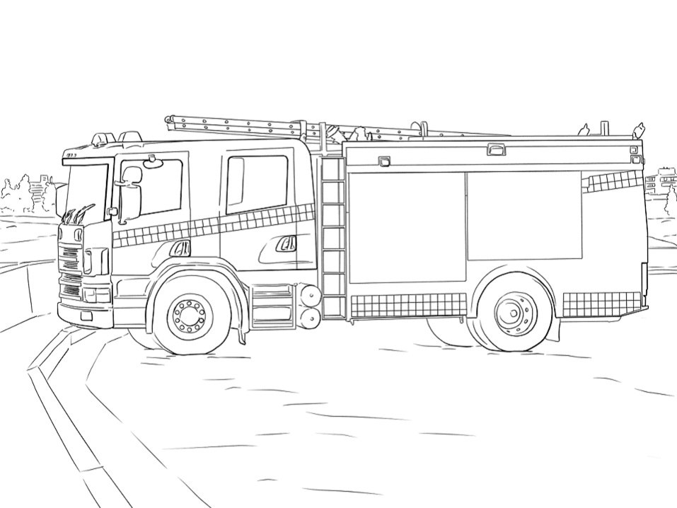 Camión de Bomberos en la Carretera