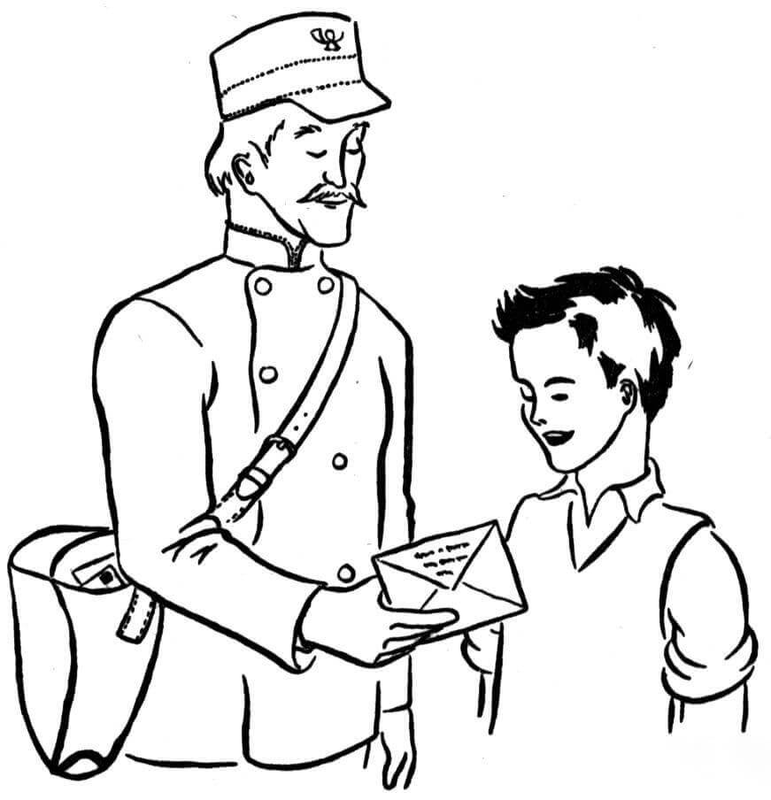 Cartero Y Un Niño