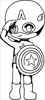 Chibi Capitán América Sonriendo