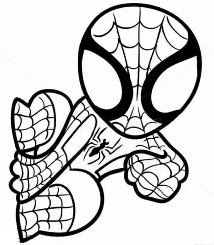 Chibi Hombre Araña Escalada