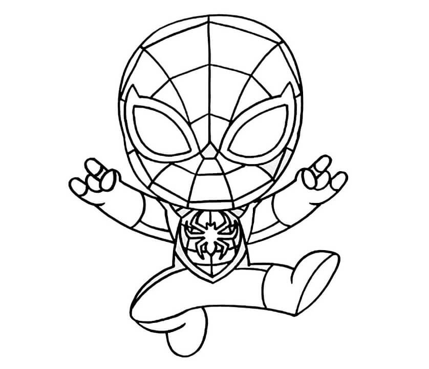Chibi Hombre Araña Saltando