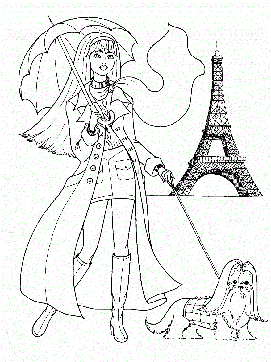 Chica Adolescente Con Su Perro En París