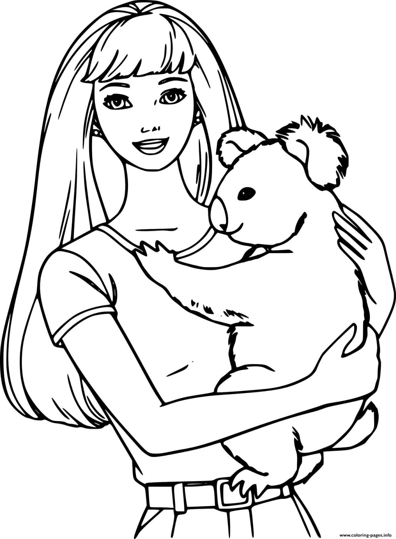 Chica sujetando Koala