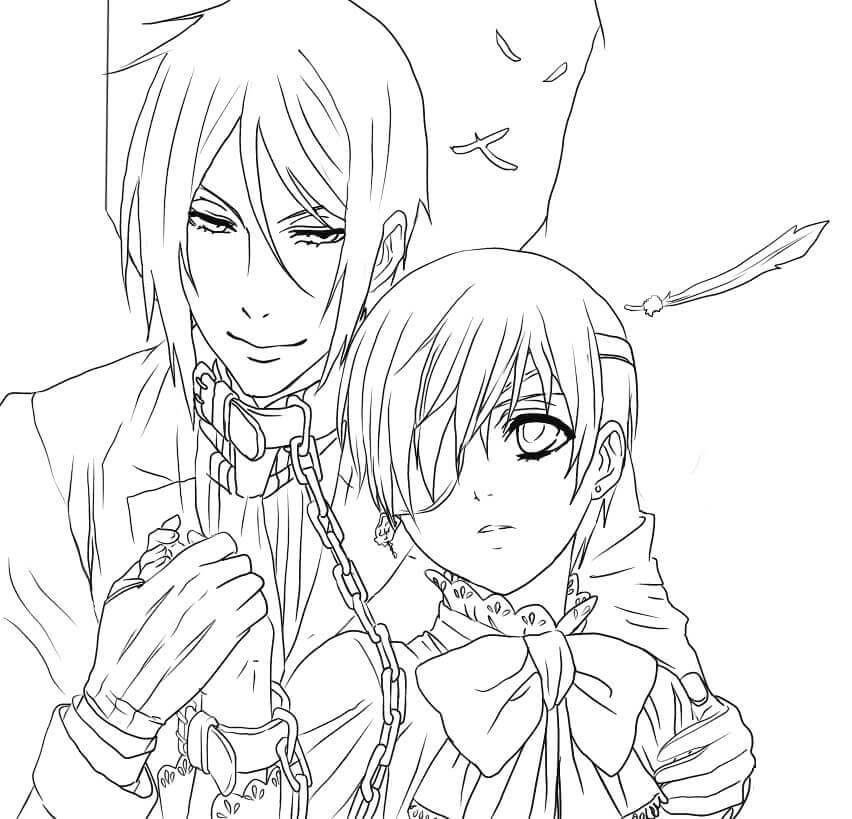 Ciel Phantomhive Y Sebastian Michaelis De Mayordomo Negro