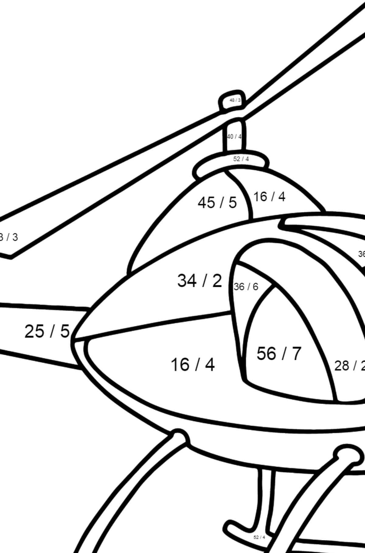 Colorear por Números un Helicóptero