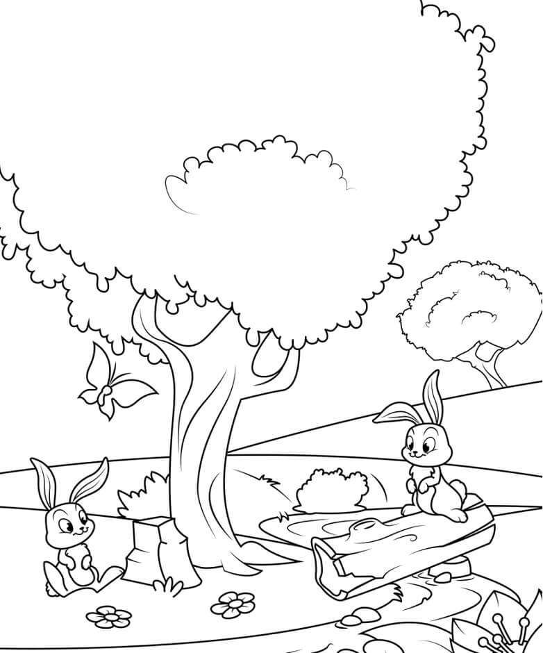 Conejos Bajo el árbol