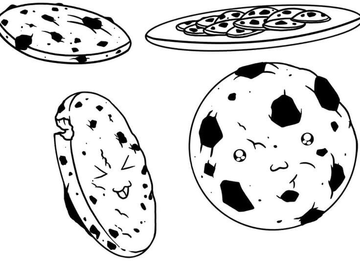 Cuatro Galletas de Dibujos Animados
