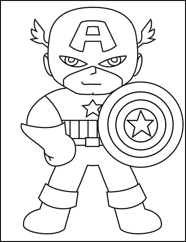Dibujo Capitán América Sonriendo