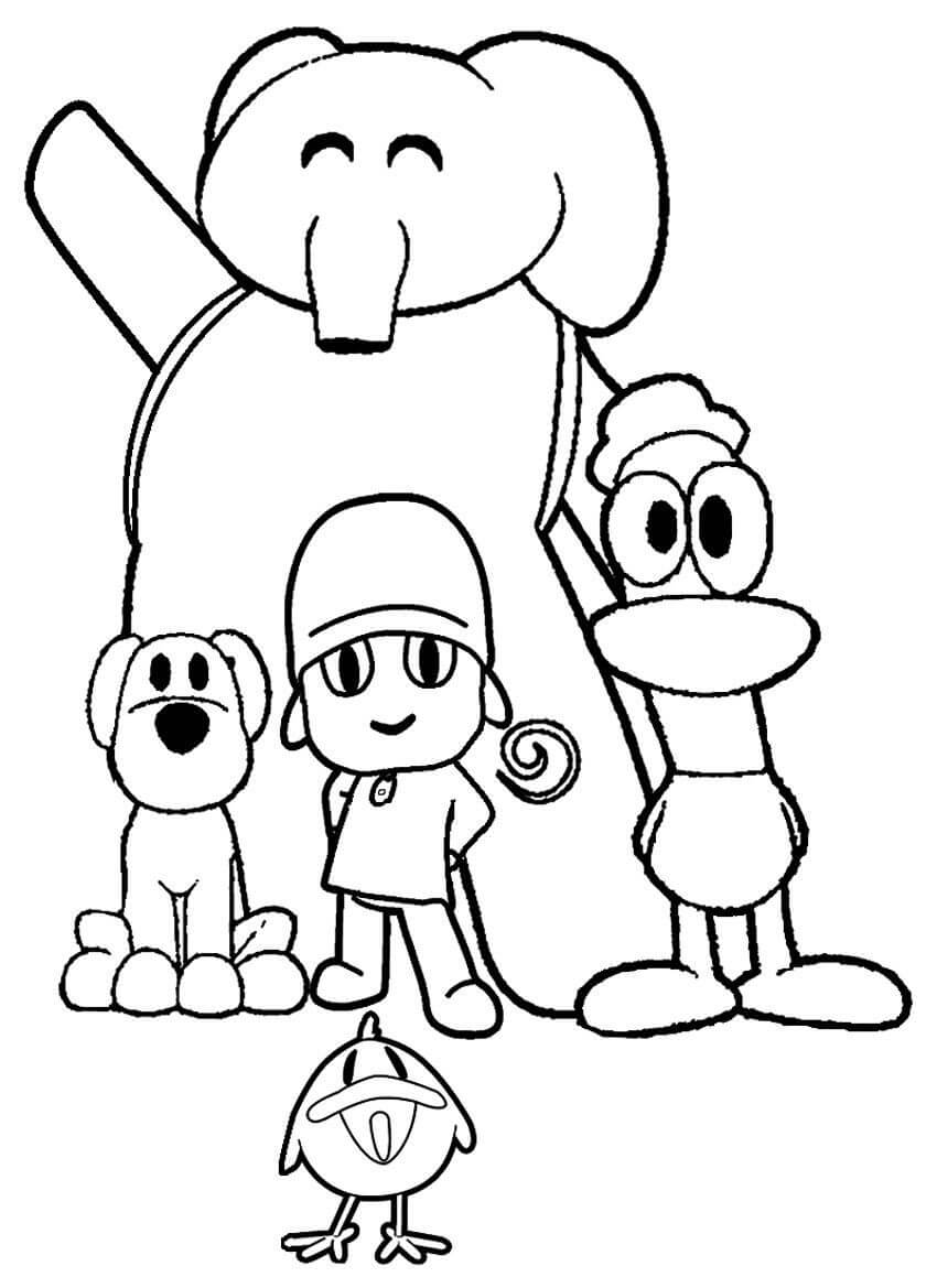 Dibujo de Pocoyó y Amigos