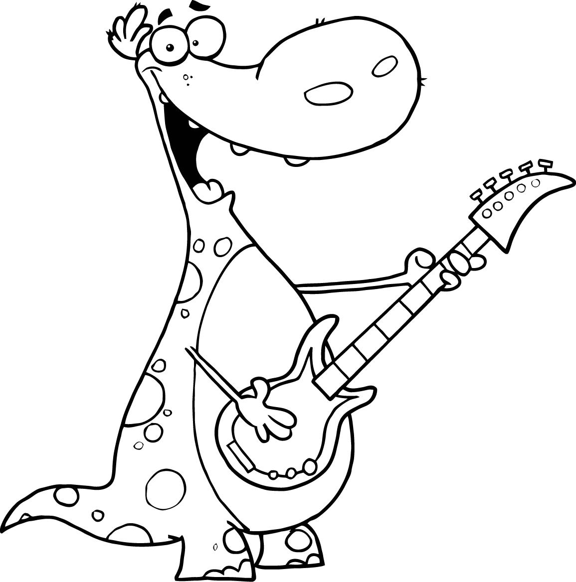 Dinosaurio Con Guitarra