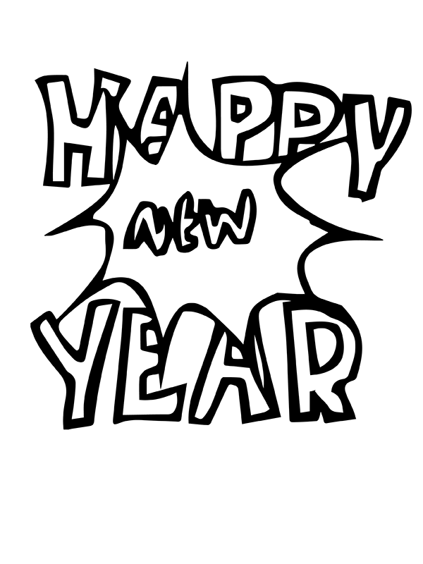 Diseño Simple Feliz Año Nuevo