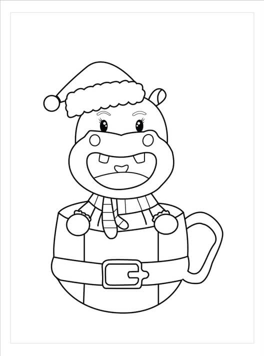 Divertido Hipopótamo Navideño