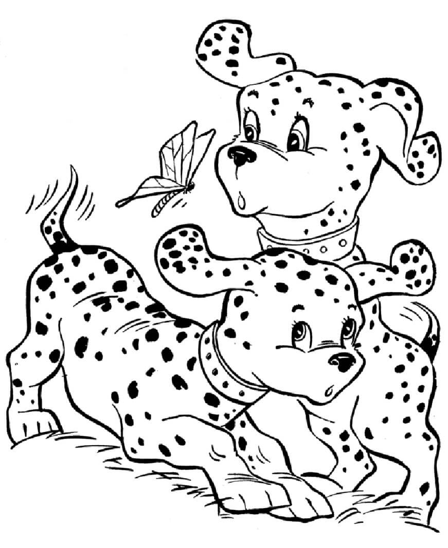 Dos Perros con Mariposas
