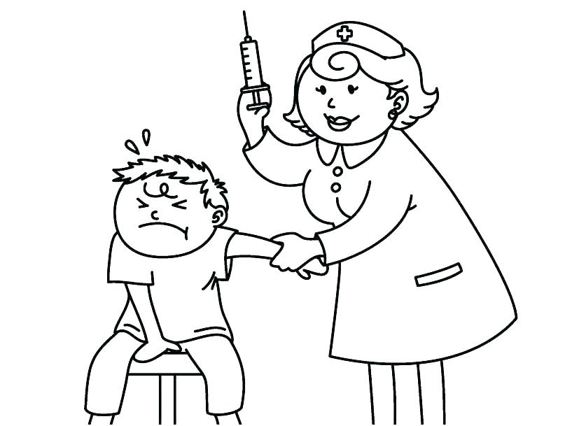 El Paciente Se Asusta Por El Médico De La Inyección