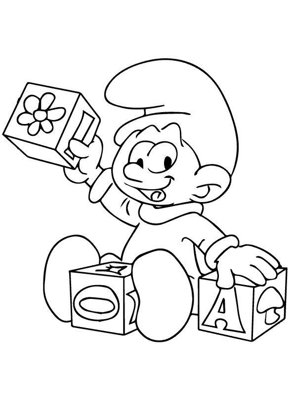El Pitufo Bebé Jugando
