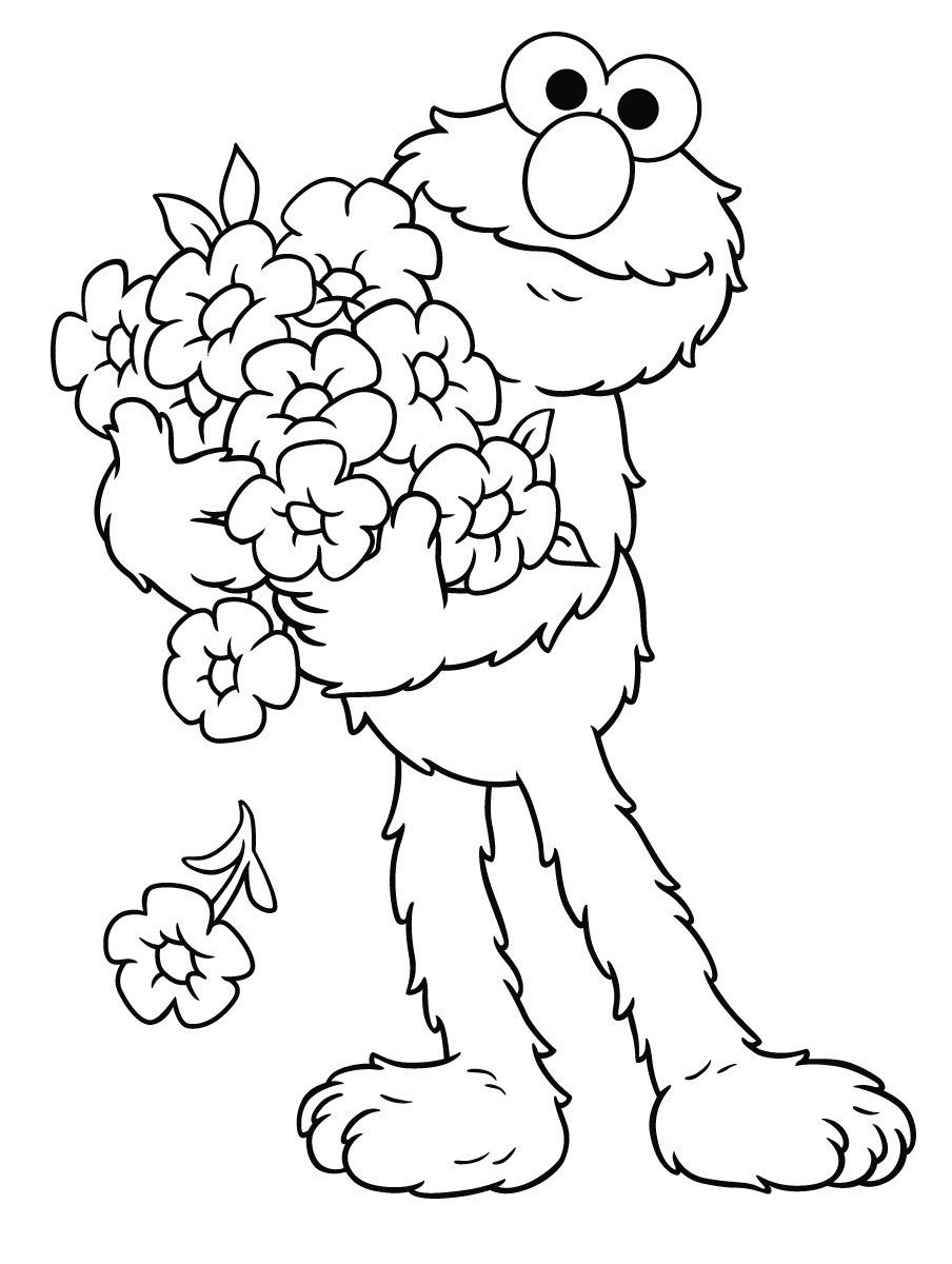 Elmo Sosteniendo Un Ramo