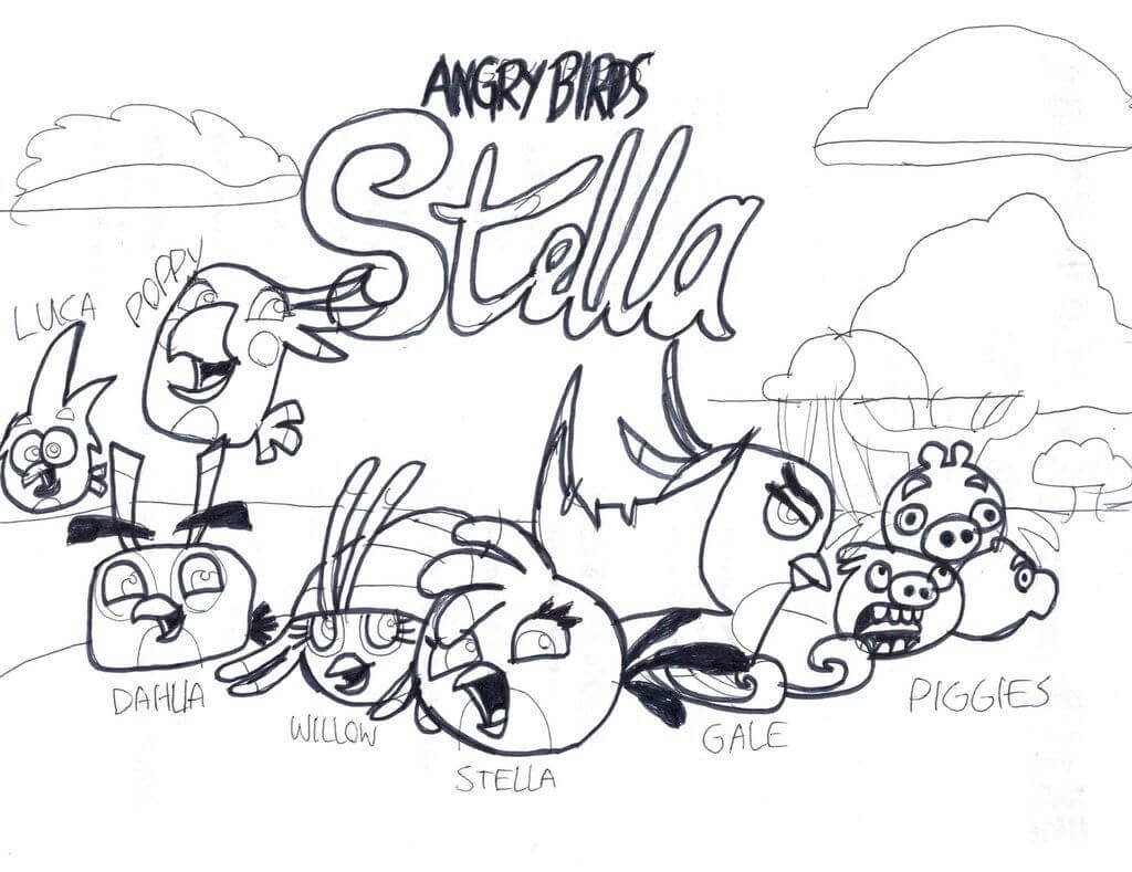 Enfadada Aves Stella Póster