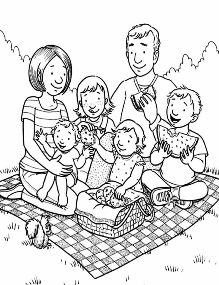 Familia ir a Picnic