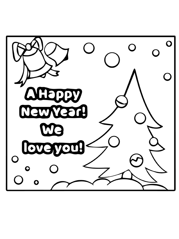 Feliz Año Nuevo Campanas y Arbol