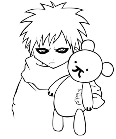 Gaara Con Osito De Peluche