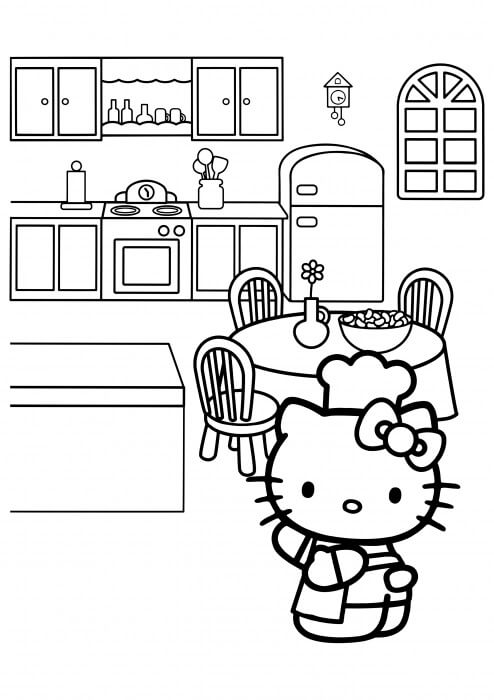 Gatito Chef en la Cocina