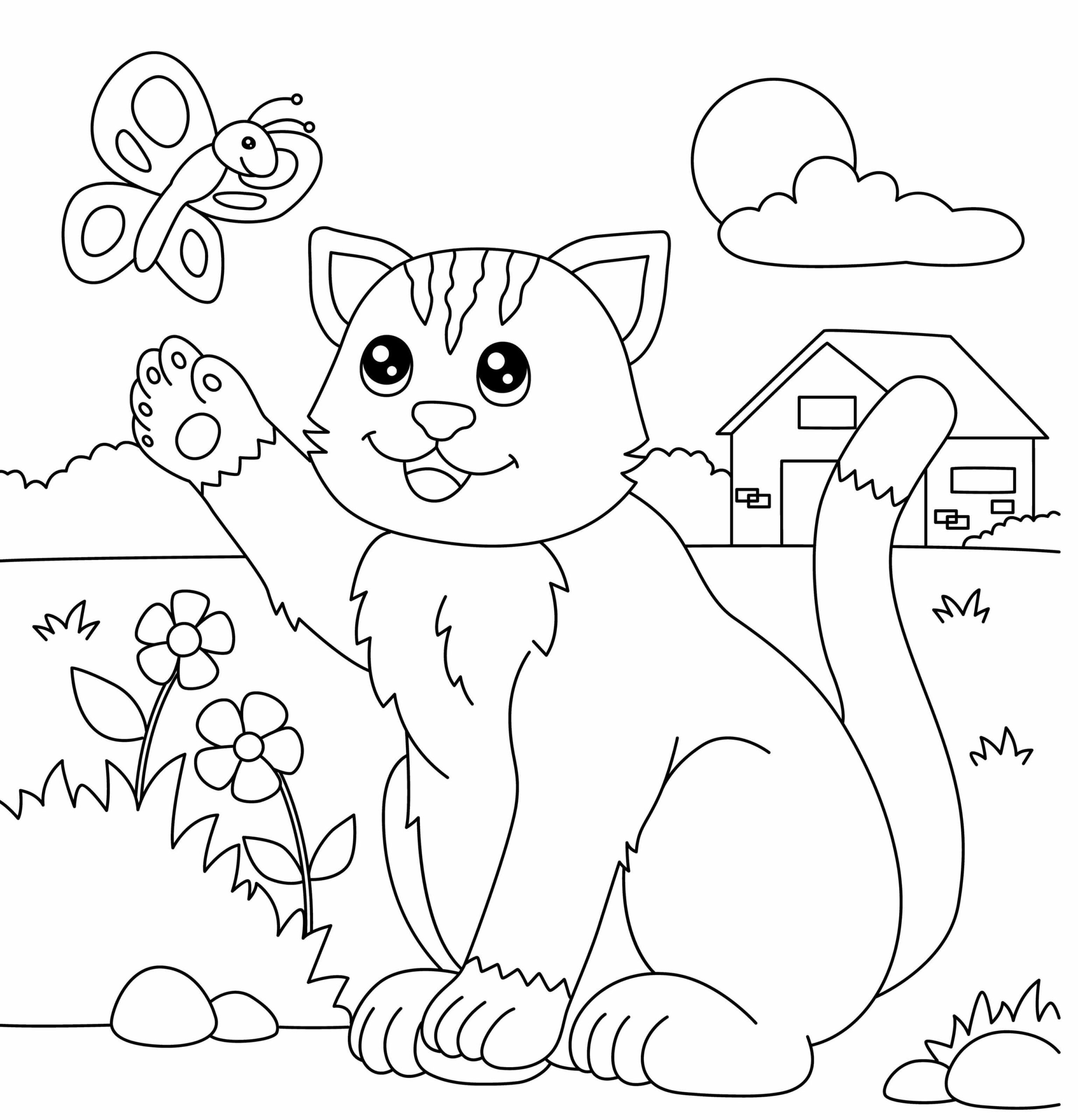 Gato con Mariposa