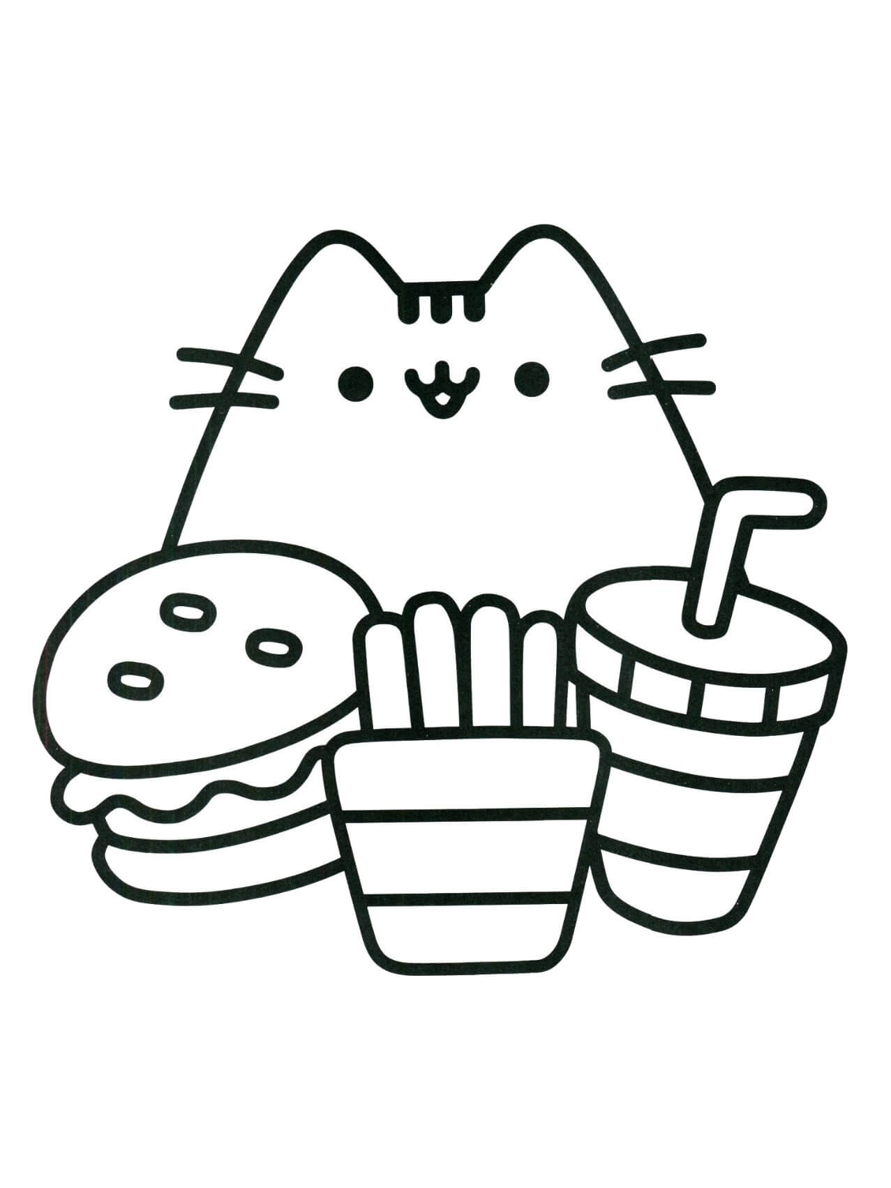Gato Pusheen con Comida