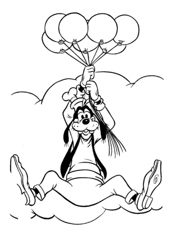 Goofy Volando En Globos