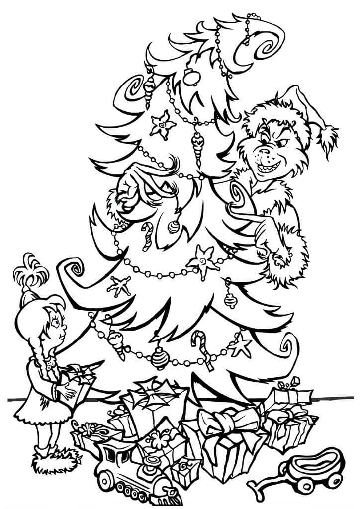 Grinch Decora el árbol de Navidad