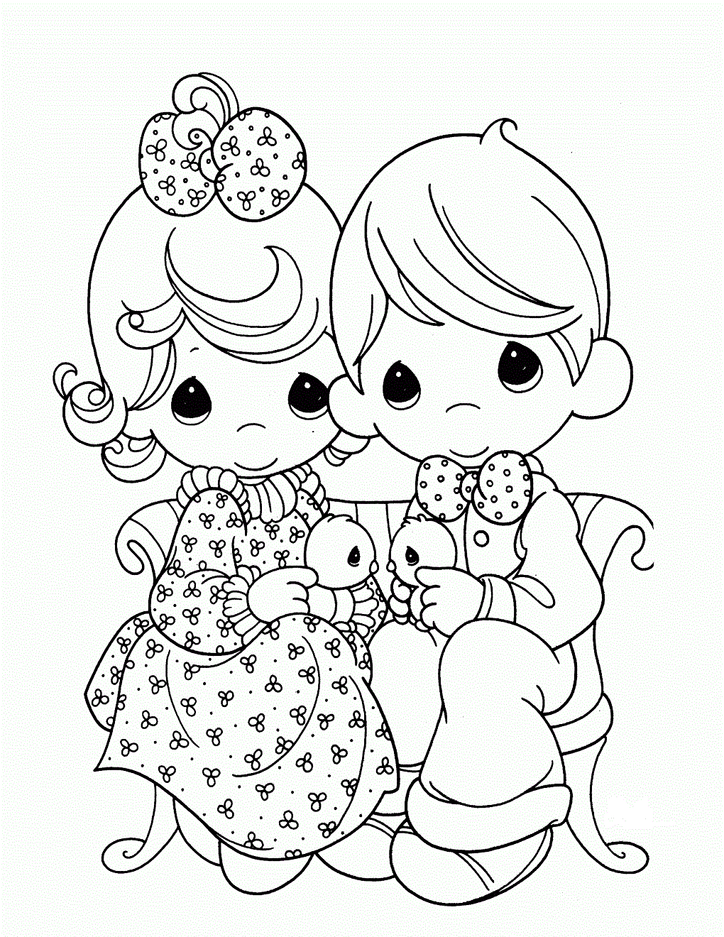 Hermoso Niño Y Niña Con Pájaros
