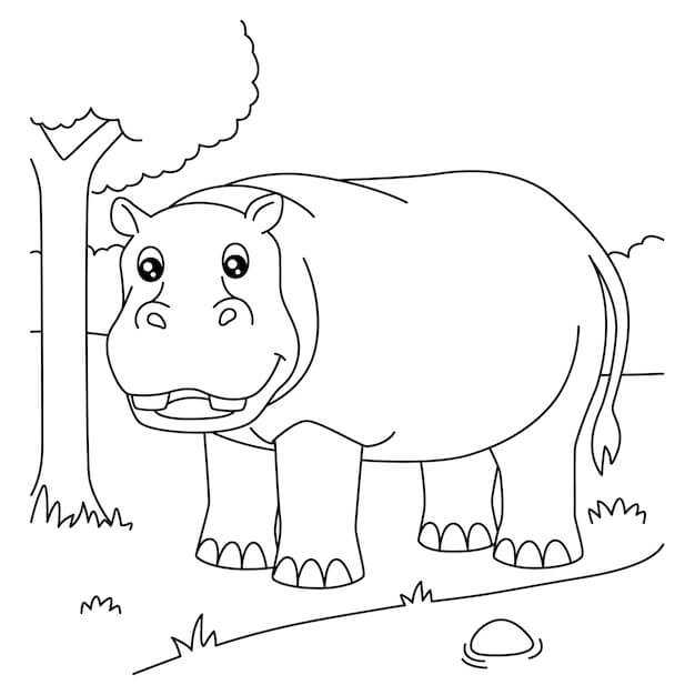 Hipopótamo y Árbol