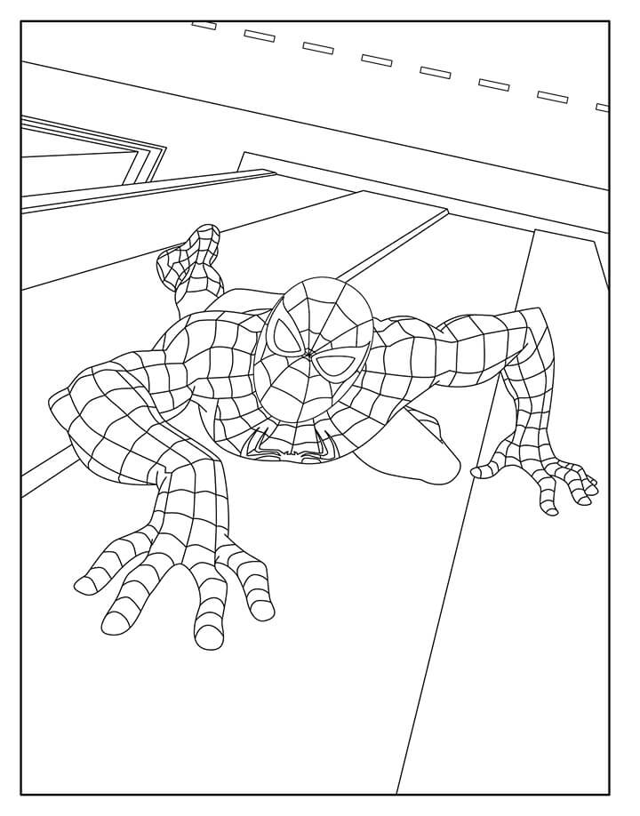 Hombre Araña Escalando en la Ciudad