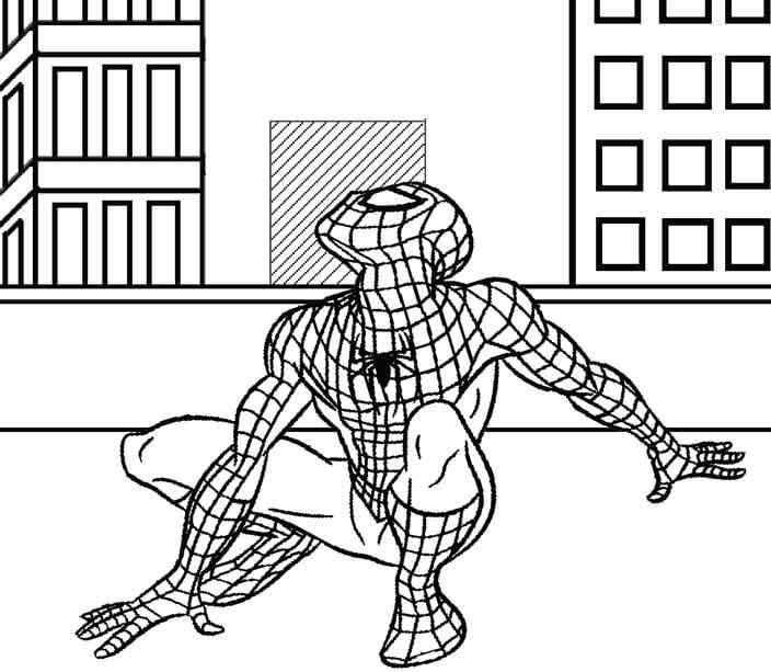 Hombre Araña mira Hacia el Cielo