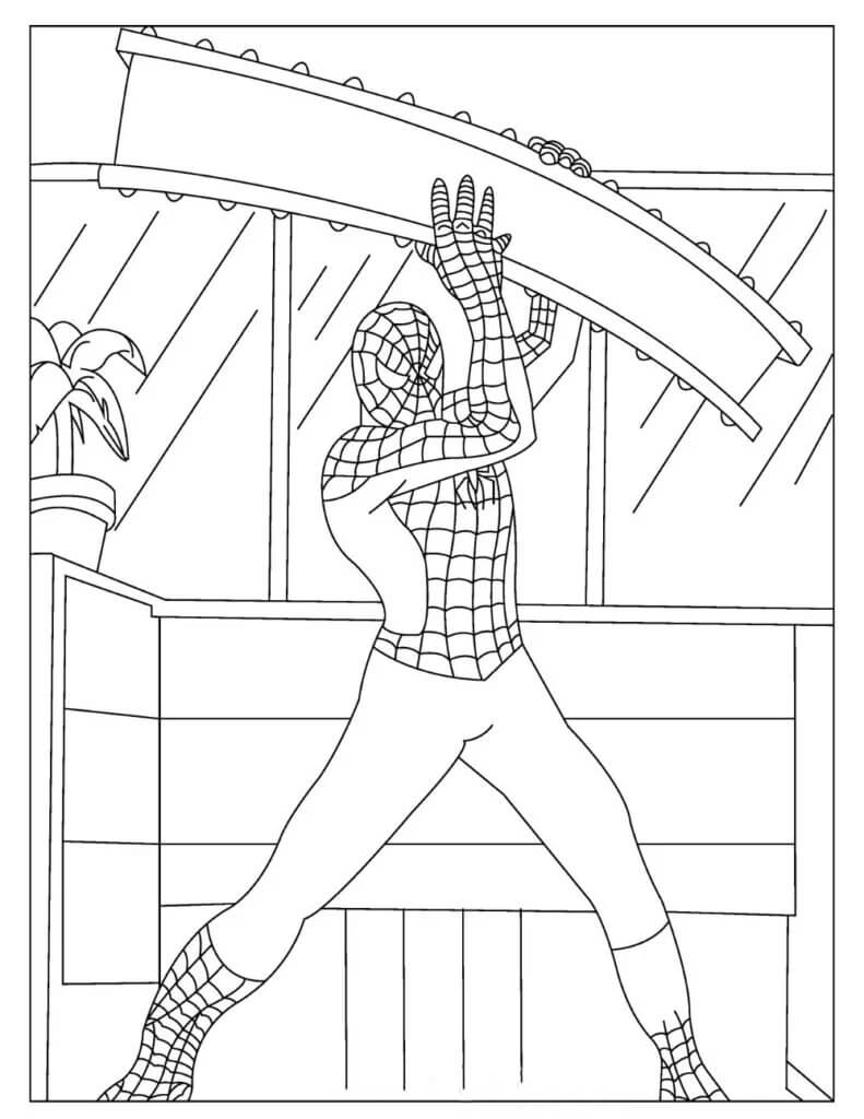 Hombre Araña Sosteniendo Arma