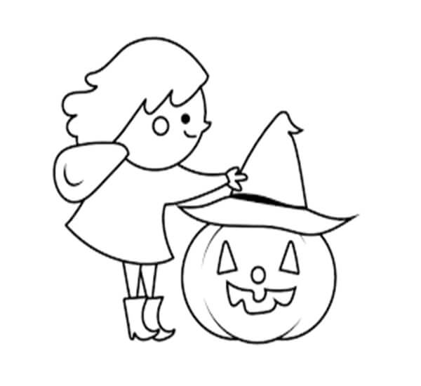 Jack o 'Lantern Con Una Chica