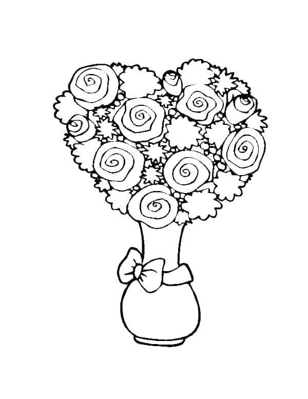 Jarrón de Rosas Corazón