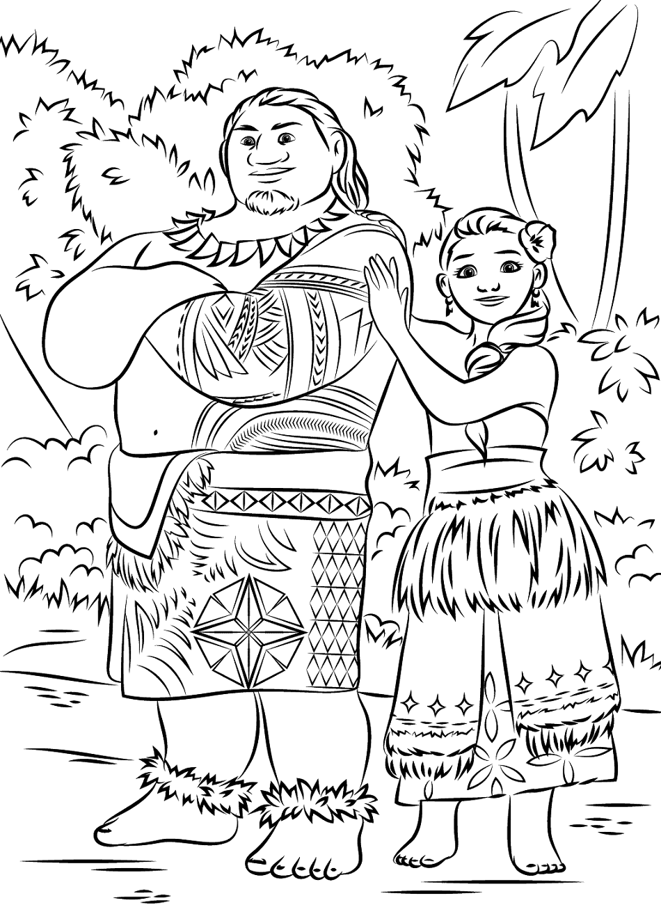 Jefe Tui y Sina en Moana